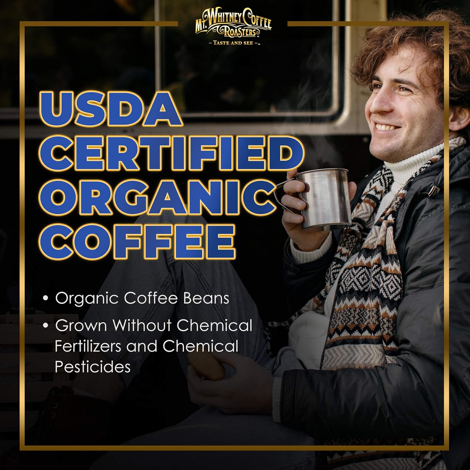 Mt. Whitney Colombia Monte Sierra Organic,Single origin, Medium Dark Roast, Smooth Full Flavored, low Acid Coffee (Ground, 5 Lb)