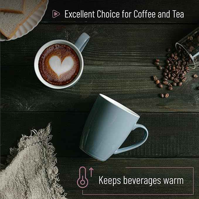BTaT- Porcelain Coffee Mugs Set, 16 Ounces, 4 Pack, Black Ceramic Coffee Mugs with Handle, Restaurant Cups for Mocha, Tea, Cappuccino, Cocoa, Cereal, Mug Gift Set, Dishwasher and Microwave Safe
