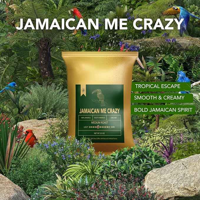 Coffee Sampler Gift Set - (8x2.5oz) TRIONI Ground Coffee Medium Roast Individual Coffee Packets Variety Pack - 4 Unique Flavored Coffee Packs - Including a Cinnamon Sticks, Coaster, Bag Clip and Spoon