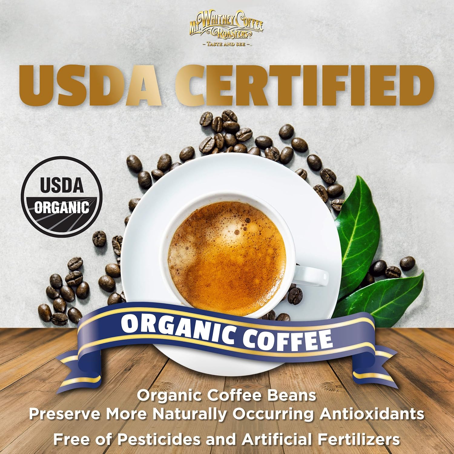 Mt. Whitney Organic French Roast, Dark Roast, Low Acid Coffee (Ground, 2 Lb)