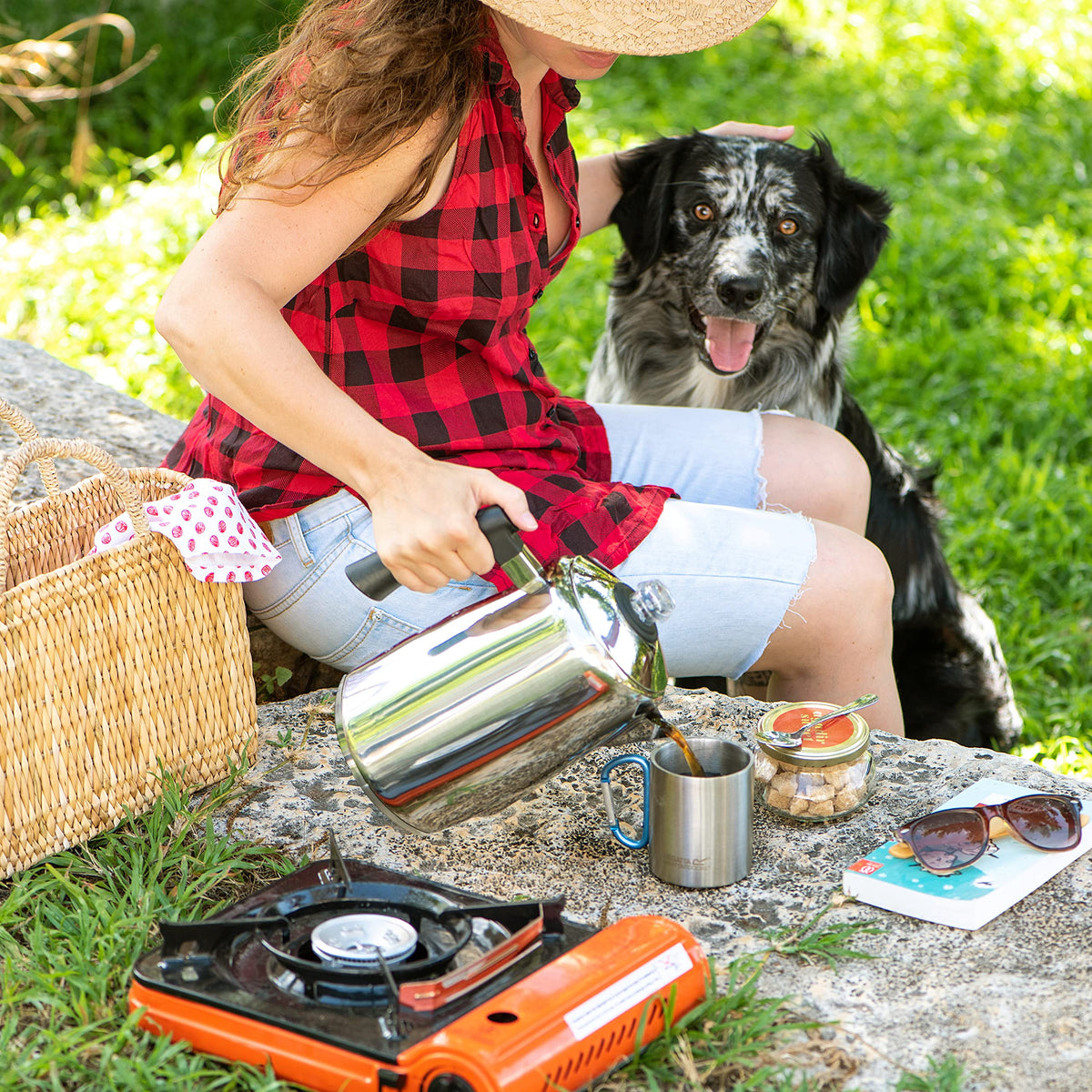 52 oz stainless steel percolator for camping