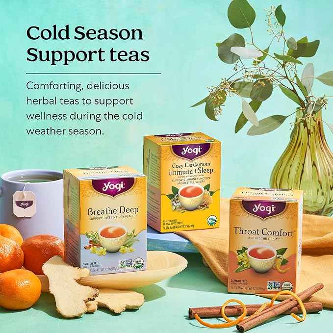 Yogi Get Well Tea Sampler (6 pk, 16 ea) - Organic Herbal Teas for Immune Support