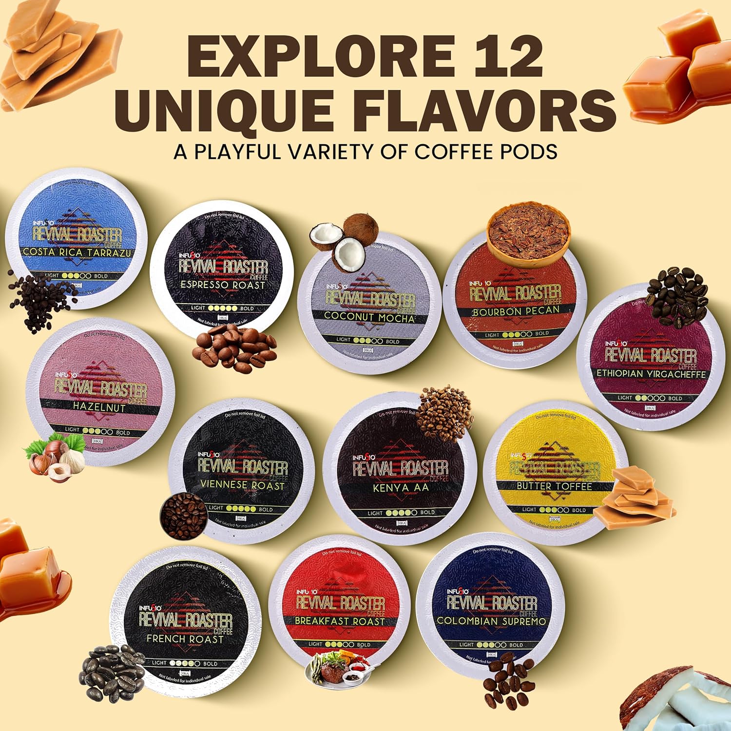 InfuSio Coffee Pods – 96 Count, Kenya AA (Dark Roast Coffee) Single Serve Coffee Pods for Keurig K Cup® Brewers, Compatible with Keurig 2.0 Brewers