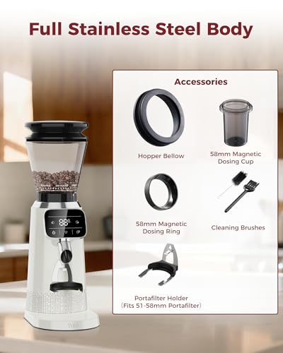 G2 Conical Burr Coffee Grinder with 70 Grind Settings (Ivory)