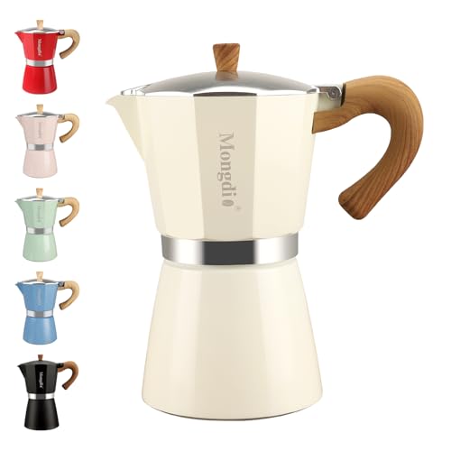 Stovetop Espresso Maker Moka Pot (White / 6 cup)