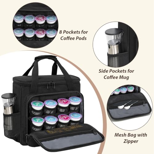 Coffee Maker Carrying Bag Compatible with Keurig K (Black / For K-mini Mate)