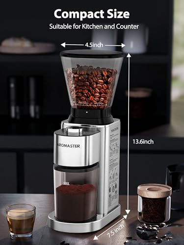Conical Coffee Bean Grinder (Premium Silver)