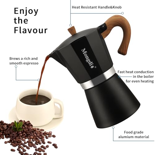 Moka Pot Stovetop Espresso Maker (Black / 12 cup)