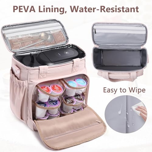 Coffee Maker Travel Bag Compatible with Keurig K (Pink / Fit K-Mini Mate)