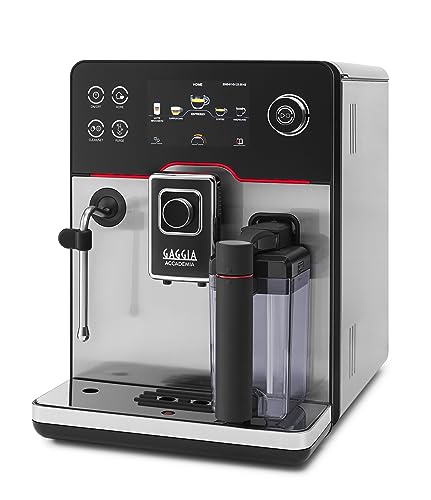 Accademia Luxury Italian Fully Automatic Espresso Machine with 19 Customized drink settings (Large / Brushed Stainless Steel)