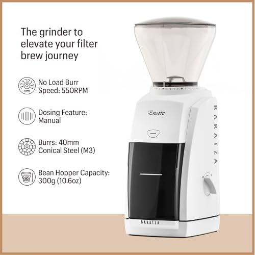 Encore Coffee Grinder ZCG484WHT (White / 5.12 x 5.91 x 13.39 inches (Pack of 1))