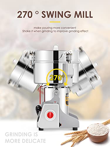 800g Electric Grain Grinder Mill Safety Upgraded 2400W High (800g Swing Type)