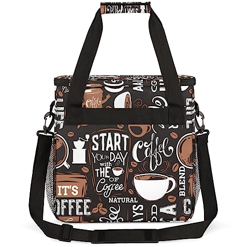Coffee Maker Carring Bag Travel Carrying Storage Tote Bag Compatible (A02:Brown Coffee)