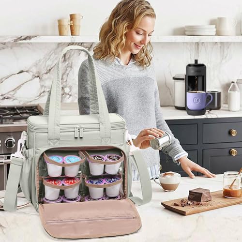 Coffee Maker Travel Bag Compatible with Keurig K (Green / Fit K-Mini Mate)