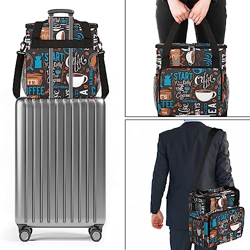 Coffee Maker Carring Bag Travel Carrying Storage Tote Bag Compatible (A03:Blue Coffee)