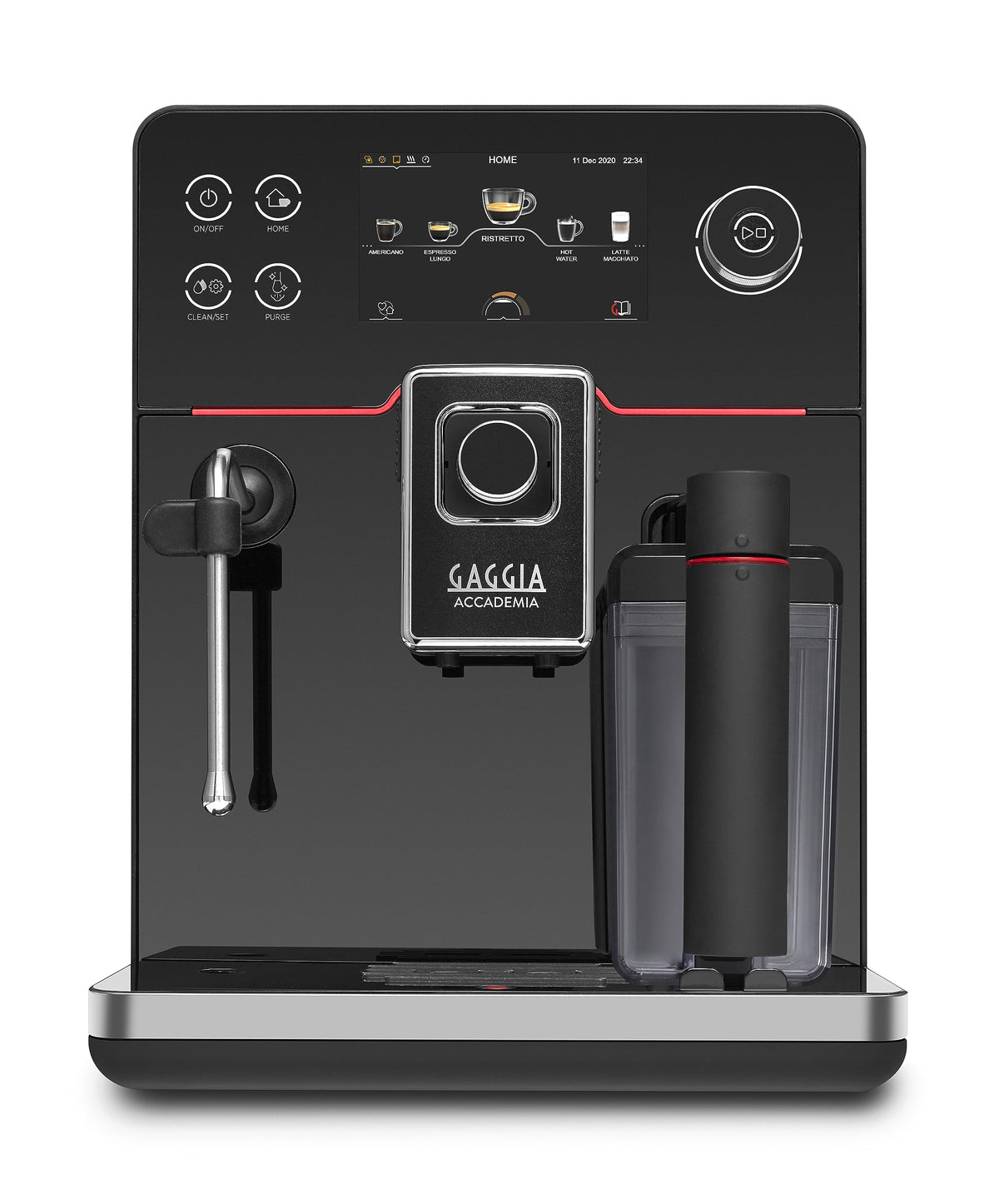 Accademia Luxury Italian Fully Automatic Espresso Machine with 19 Customized drink settings (Large / Black)
