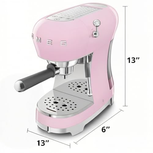 Manual Espresso Machine with Steam Wand (13" / Pink)