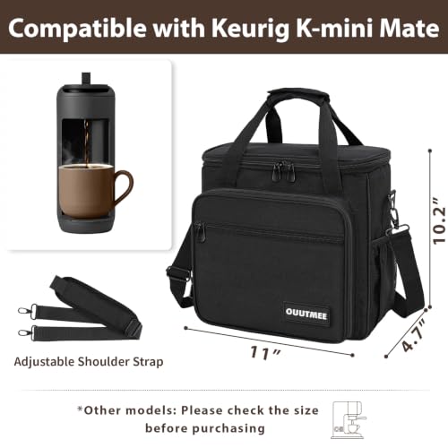 Coffee Maker Carrying Bag Compatible with Keurig K (Black / For K-mini Mate)
