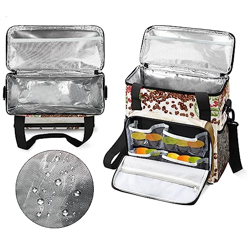 Coffee Maker Carring Bag Travel Carrying Storage Tote Bag Compatible (A04:Watercolor Coffee)