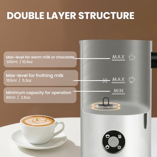 Electric Milk Frother 4 (Light Silver)