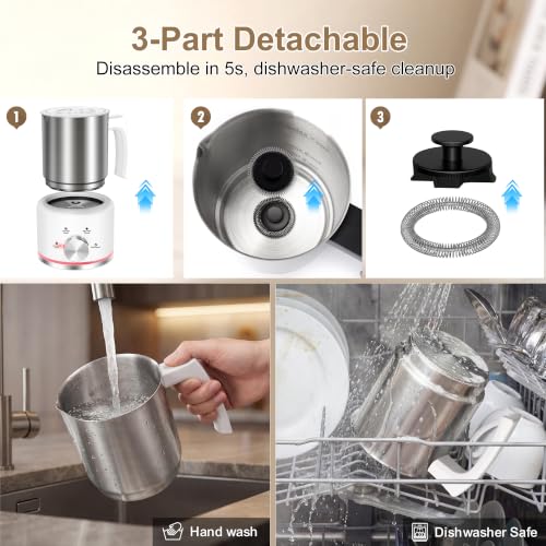Milk Frother 16.9 OZ Electric Milk Frother and Steamer (White)