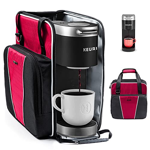 Travel Coffee Maker Bag for Keurig K (Red-Black / Fit for K-Mini)