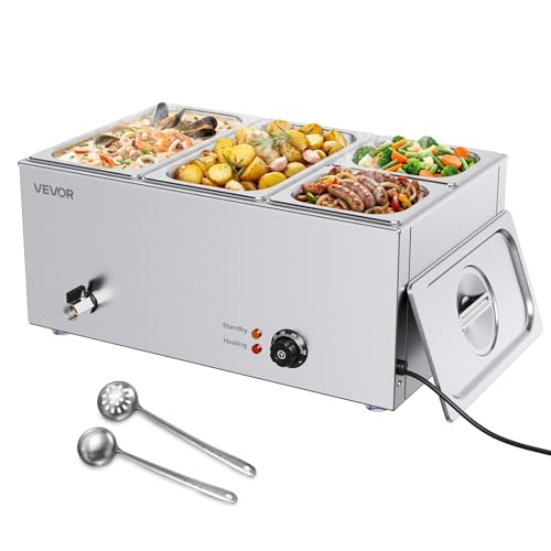 4 Pan Commercial Food Warmer (2x1/3Pan and 2x1/6Pan ;24QT)