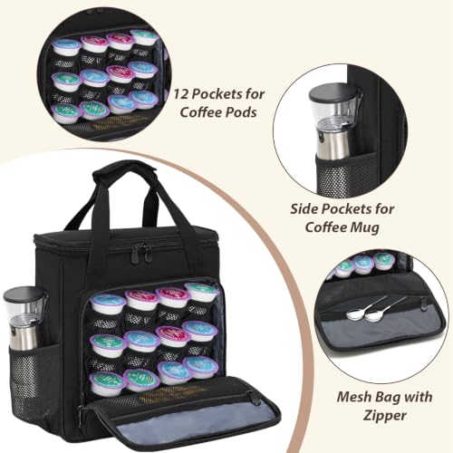 Coffee Maker Carrying Bag for Keurig K (Black / For K-mini/K-mini Plus)