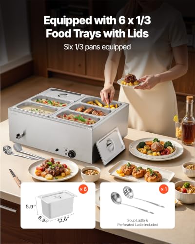 Commercial Food Warmer (6x1/3Pan ;48QT)