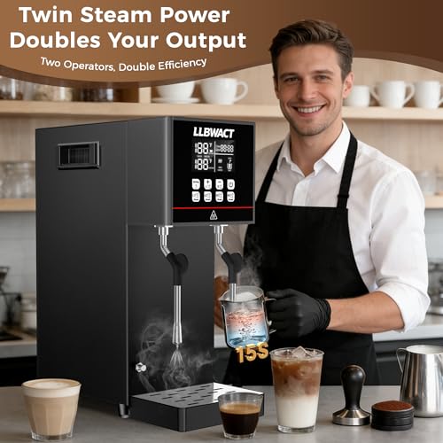 Dual Head Commercial Steam Milk Frother (Dual Steam Wands / Dual-Head)