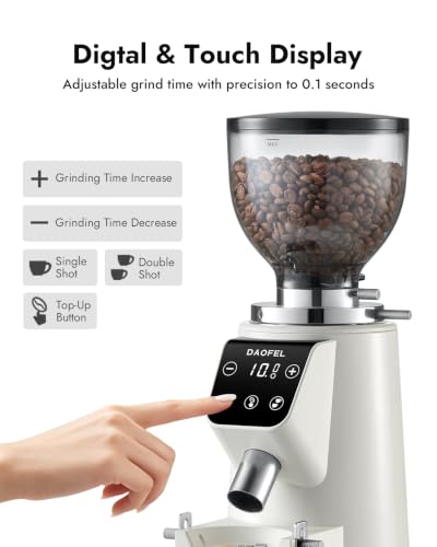 64MM Flat Burr Coffee Grinder Electric (Ivory)