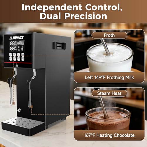 Dual Head Commercial Steam Milk Frother (Dual Steam Wands / Dual-Head)