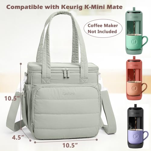 Coffee Maker Travel Bag Compatible with Keurig K (Green / Fit K-Mini Mate)