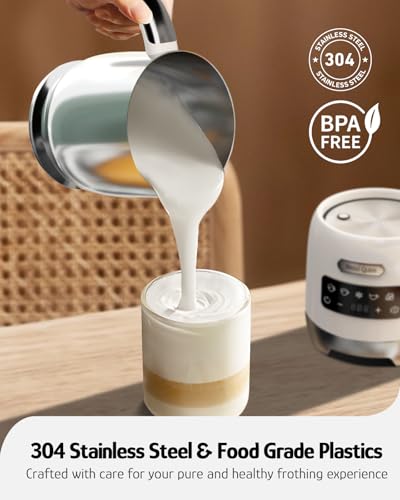 Milk Frother Steamer (Pearl White)
