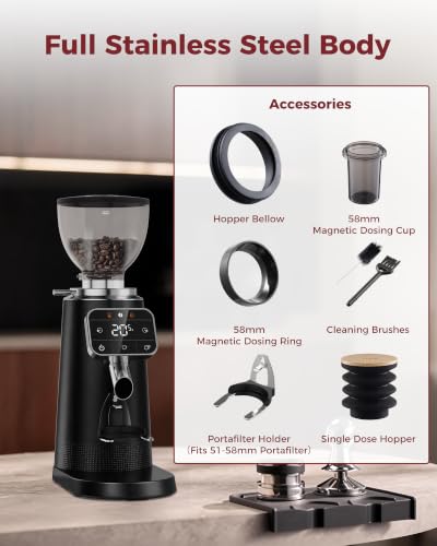 G3 64mm Flat Burr Coffee Bean Grinder (Black)