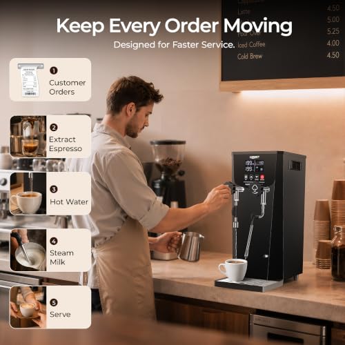 Commercial Steam Milk Frother with Instant Hot Water Tap (Steam & Hot Water)