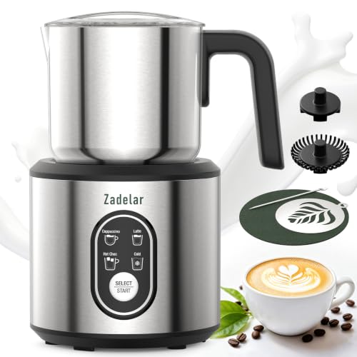 Milk Frother and Steamer (Stainless Steel-Forest Green Mat)