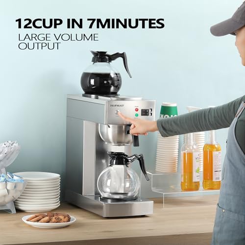 12 Cup Commercial Coffee Maker with Water Line 1.8L Auto (1.8L)