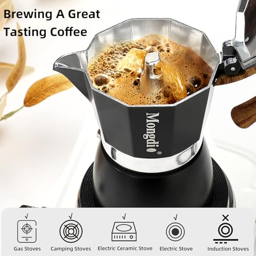 Stovetop Espresso Maker Moka Pot (Black / 6 cup)