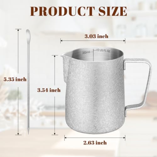 Milk Frothing Pitcher 12oz Frother Cup Barista Tools (Crackle / 12 Ounces)