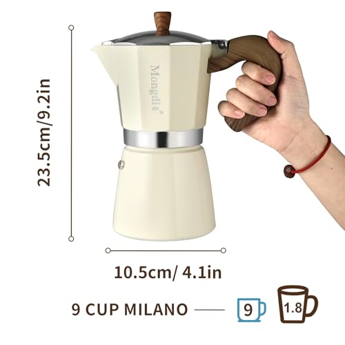 Moka Pot Stovetop Espresso Maker (White / 9 cup)