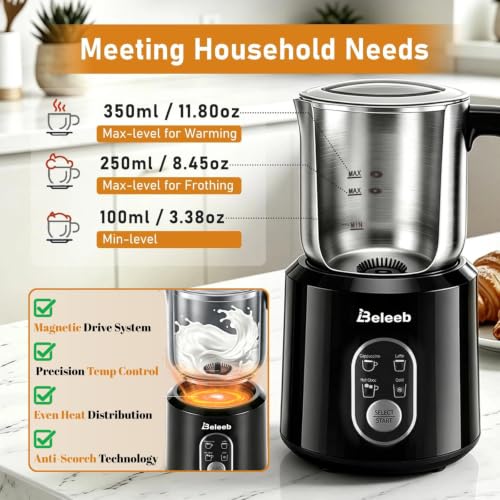 Detachable Milk Frother and Steamer