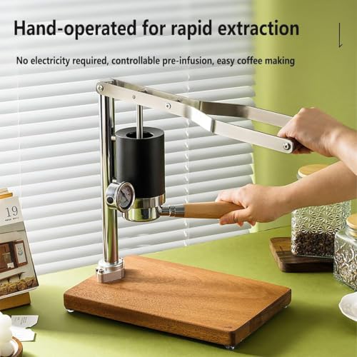 Manual Espresso Maker Set with Pressure Lever and Gauge