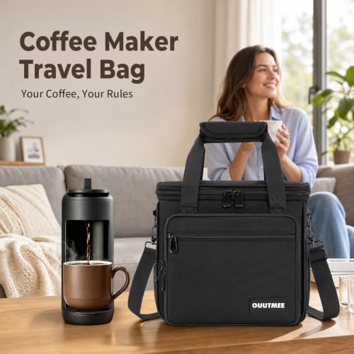Coffee Maker Carrying Bag Compatible with Keurig K (Black / For K-mini Mate)
