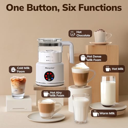 Large Electric Milk Frother and Steamer (White)
