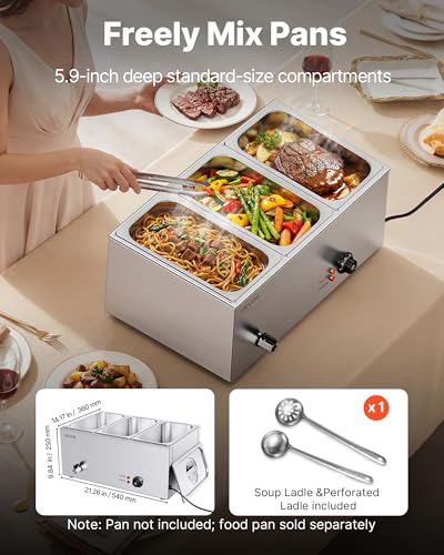 3 Pan Commercial Food Warmer (3x1/3Pan ;24QT)