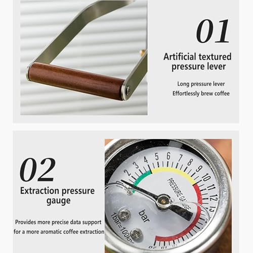 Lever Espresso Maker with Pressure Gauge