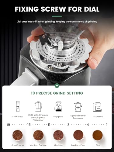 60mm Flat Burr Coffee Grinder (019 Black)