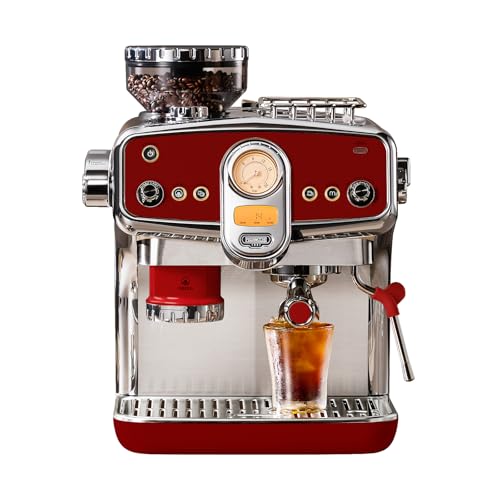 S60Pro Semi Automatic Expresso Coffee Machines for Home (Red)