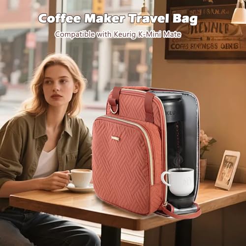Coffee Maker Travel Bag Compatible with Keurig K (Red Rocks / Fit K-Mini Mate)